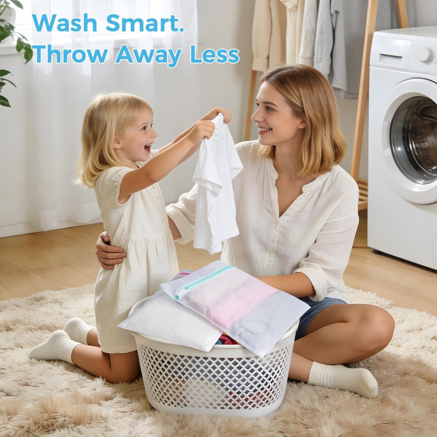 Laundry Bags Mesh Wash Bag for Intimates Lingerie and Delicates, 5Pcs (1XL,2L,2M)